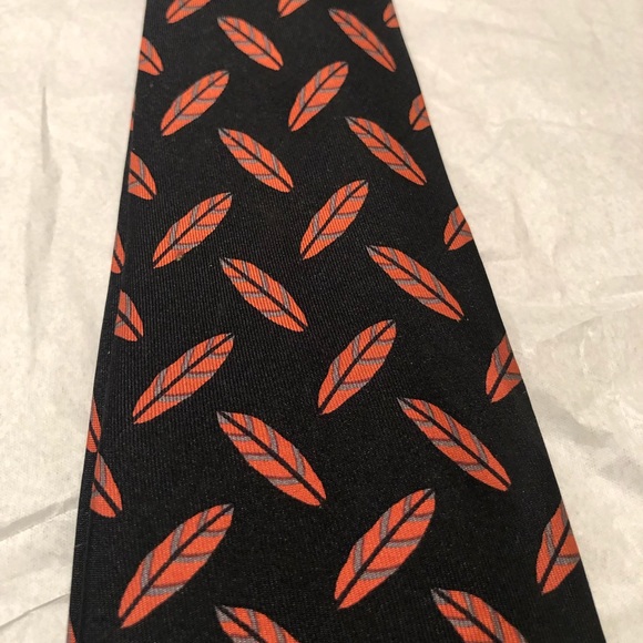 HERMES Tie/ Leaf Print - Picture 2 of 10